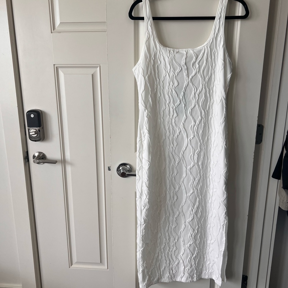 White Textured Midi Dress NWT